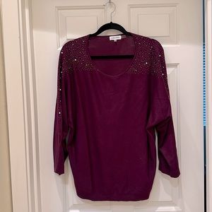 Embellished Calvin Klein purple sweater